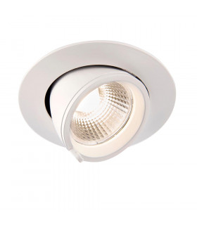 Axial LED Indoor Recessed Downlight Tilt Matt White Paint & Clear Glass 3000K-1