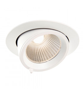 Axial LED Indoor Recessed Downlight Tilt Matt White Paint & Clear Glass 3000K-1