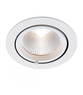 Axial LED Indoor Recessed Downlight Tilt Matt White Paint & Clear Glass 3000K-2