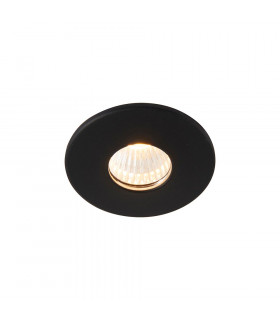 LALO LED Bathroom Recessed Fixed Clear Acrylic & Matt Black Paint 3000K IP44