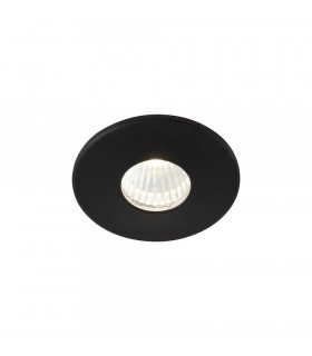 LALO LED Bathroom Recessed Fixed Matt Black Paint & Clear Acrylic 4000K IP44