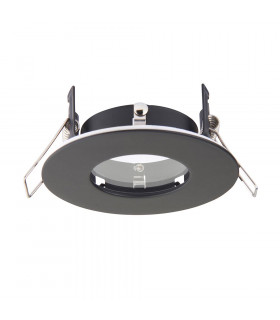 Speculo Bathroom Recessed Fixed Matt Black Paint & Clear Glass IP65