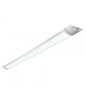 Reeve 2 LED Outdoor Flush Batten Opal & Gloss White Pc 6500K IP65