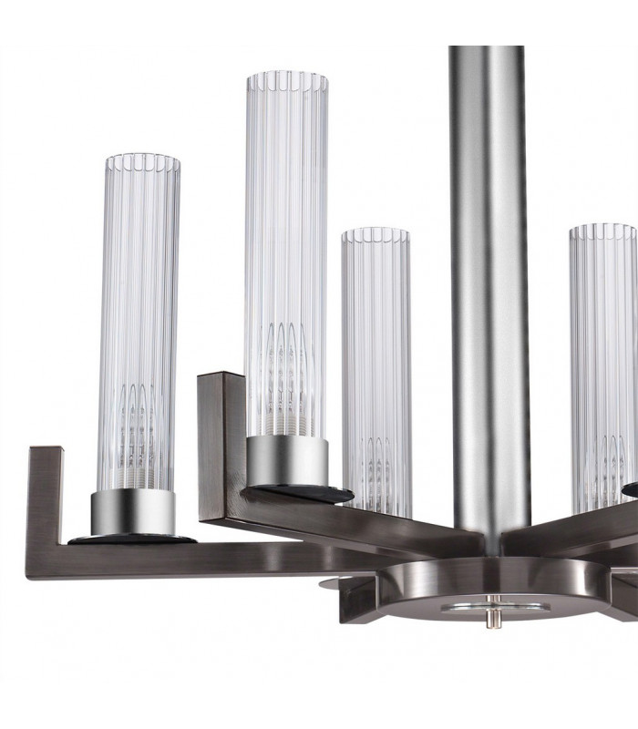 Raggio Glass Multi Arm Pendant Ceiling Light 6 Light Brunito Brushed-3