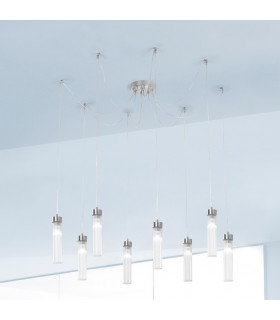 Raggio Cluster Pendant Ceiling Light 8 Light Silver Leaf-2
