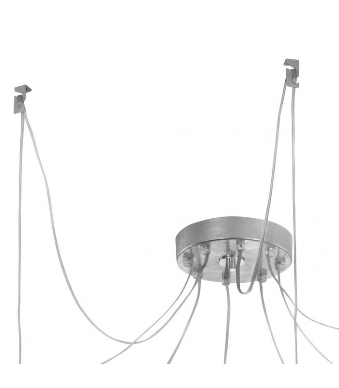 Raggio Cluster Pendant Ceiling Light 8 Light Silver Leaf-3