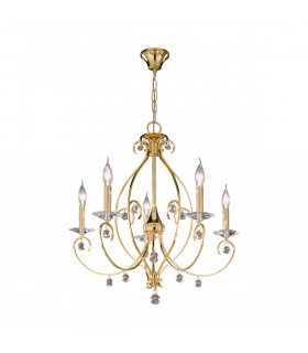 Carat Crystal Multi Arm Chandeliers 5 Light 24 Carat Gold-1
