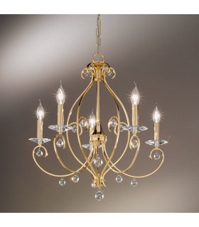 Carat Crystal Multi Arm Chandeliers 5 Light 24 Carat Gold-2