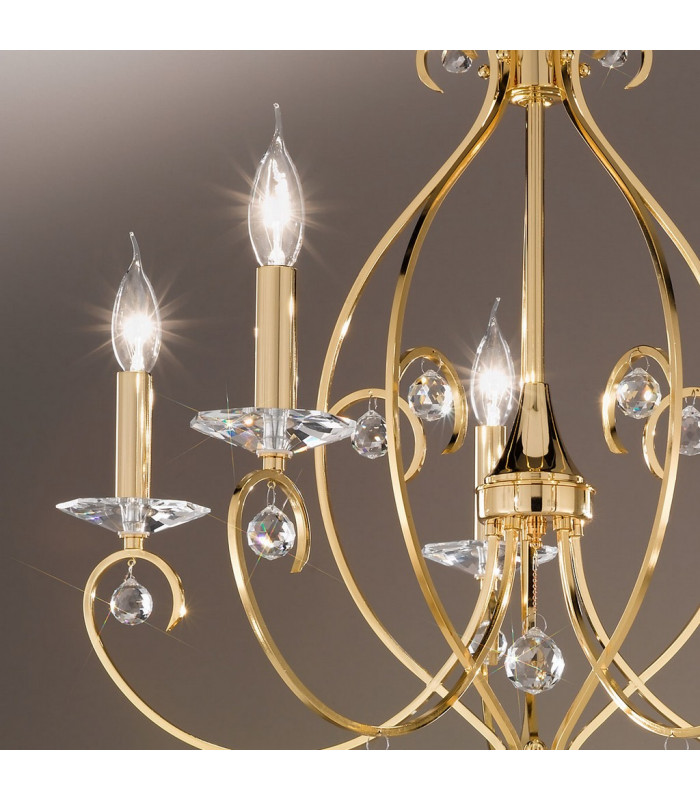 Carat Crystal Multi Arm Chandeliers 5 Light 24 Carat Gold-3