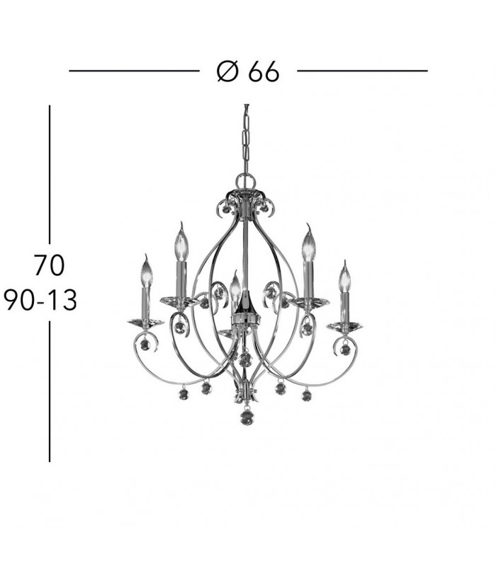 Carat Crystal Multi Arm Chandeliers 5 Light 24 Carat Gold-4