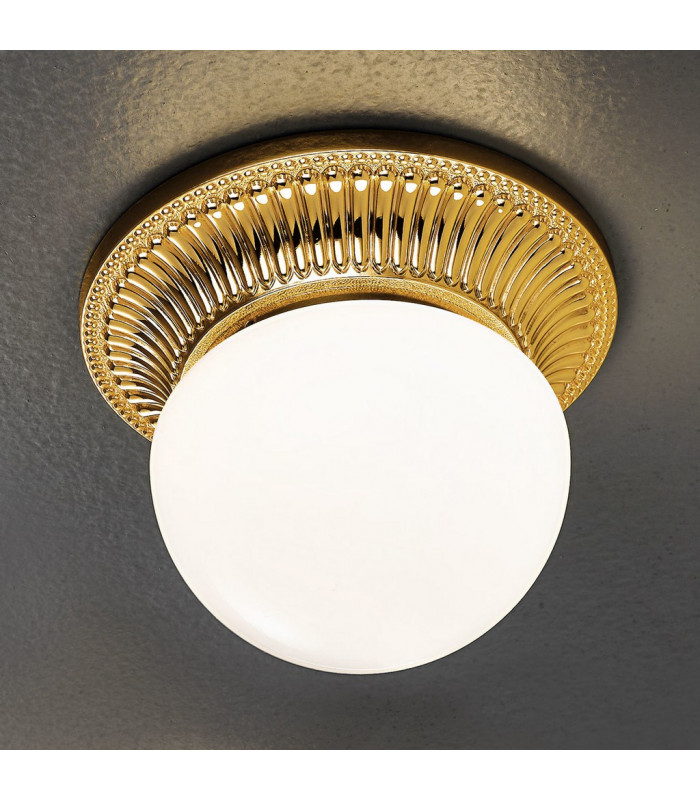 Milord Glass Globe Ceiling Light French Gold-2
