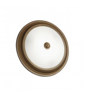Milord Glass Decorative Flush Ceiling Light 3 Light Antique Brass-1