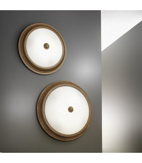 Milord Glass Decorative Flush Ceiling Light 3 Light Antique Brass-2