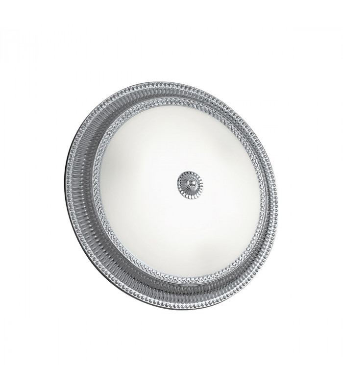 Milord Glass Decorative Flush Ceiling Light 3 Light Chrome-1