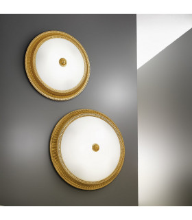 Milord Glass Decorative Flush Ceiling Light 4 Light French Gold-2