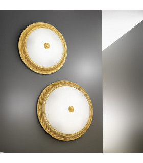 Milord Glass Decorative Flush Ceiling Light 4 Light 24 Carat Gold-2