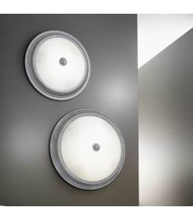 Milord Glass Decorative Flush Ceiling Light 4 Light Chrome-2