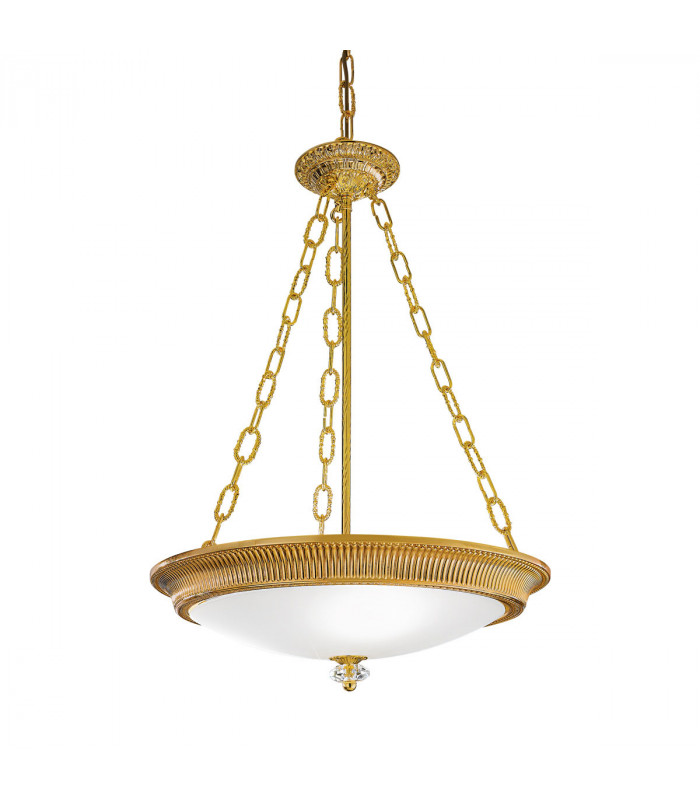 Milord Glass Cylindrical Pendant Ceiling Light 3 Light French Gold-1