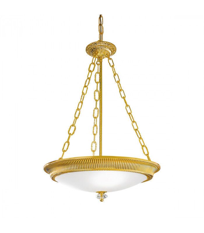 Milord Glass Cylindrical Pendant Ceiling Light 3 Light 24 Carat Gold-1
