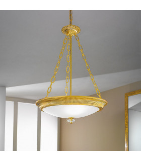 Milord Glass Cylindrical Pendant Ceiling Light 3 Light 24 Carat Gold-2