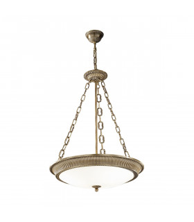 Milord Glass Cylindrical Pendant Ceiling Light 3 Light Antique Brass-1