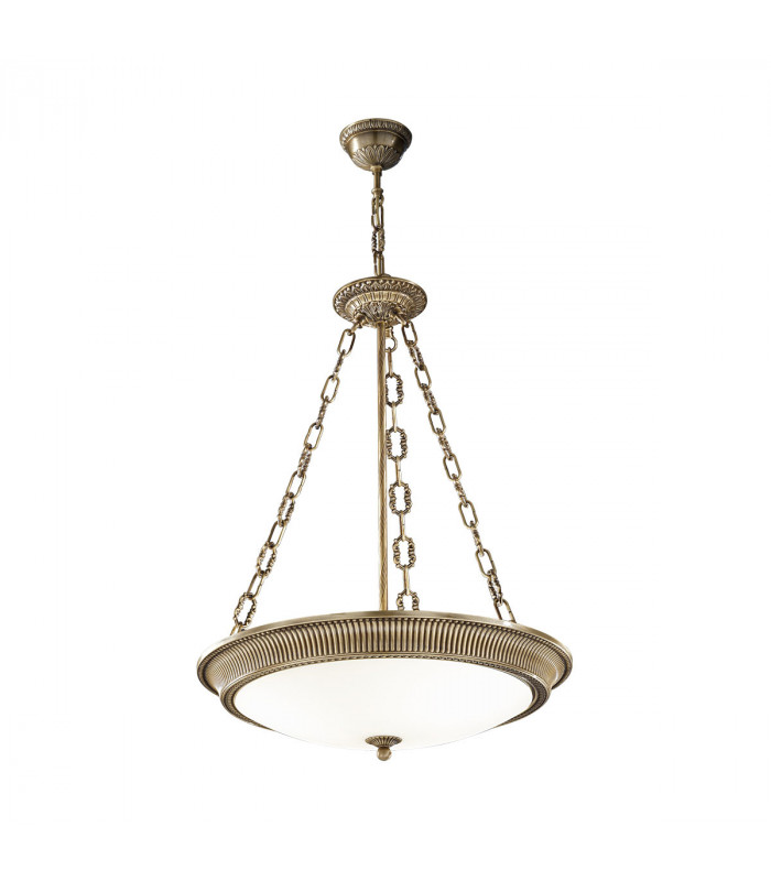 Milord Glass Cylindrical Pendant Ceiling Light 3 Light Antique Brass-1