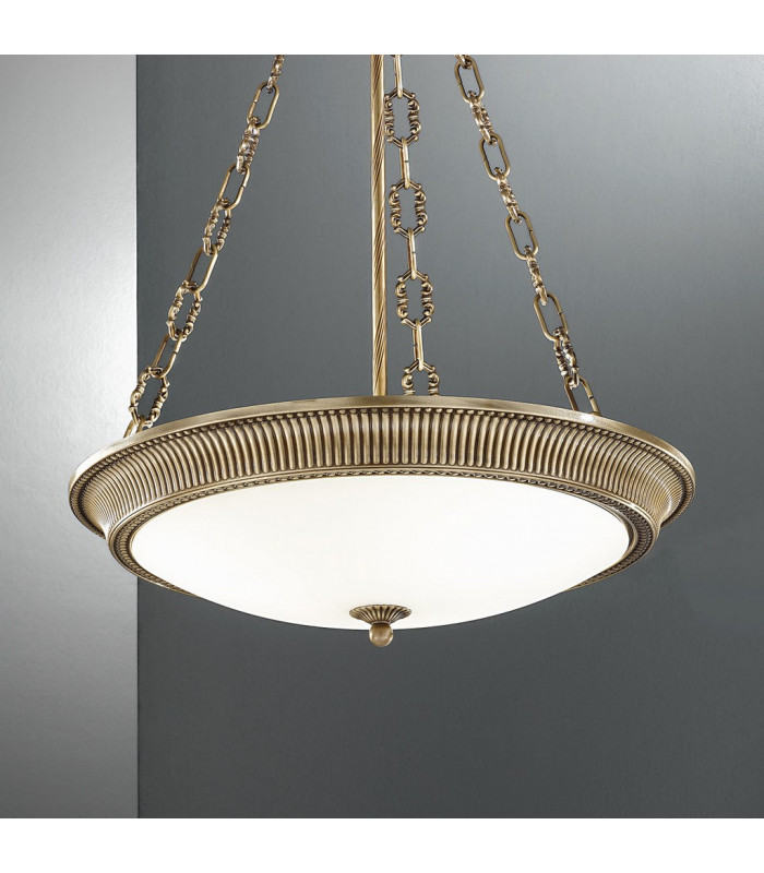 Milord Glass Cylindrical Pendant Ceiling Light 3 Light Antique Brass-3
