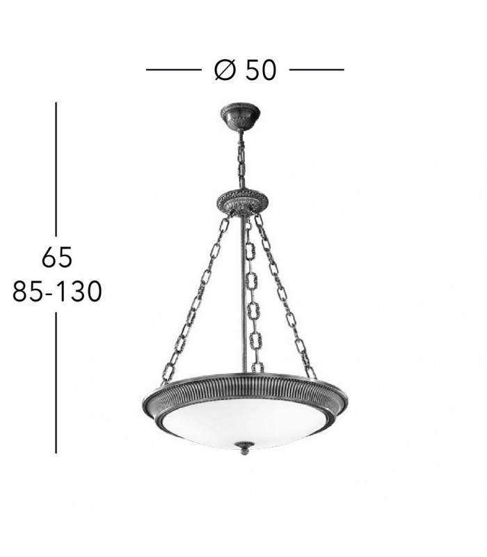 Milord Glass Cylindrical Pendant Ceiling Light 3 Light Antique Brass-4