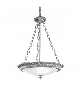 Milord Glass Cylindrical Pendant Ceiling Light 3 Light Chrome-1