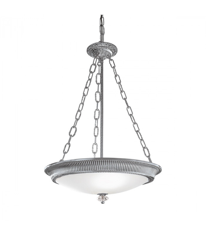 Milord Glass Cylindrical Pendant Ceiling Light 3 Light Chrome-1