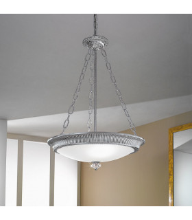 Milord Glass Cylindrical Pendant Ceiling Light 3 Light Chrome-2