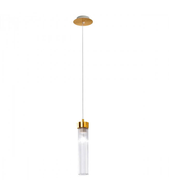 Raggio Glass Slim Pendant Ceiling Light Gold Leaf-1