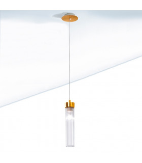 Raggio Glass Slim Pendant Ceiling Light Gold Leaf-2