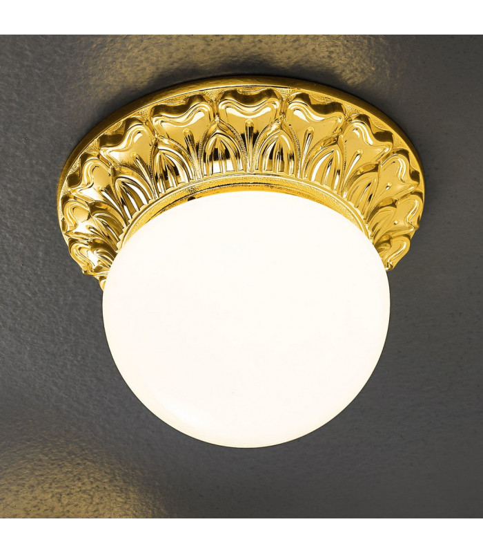 Milady Glass Globe Ceiling Light 24 Carat Gold-2