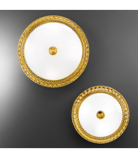 Milady Glass Bowl Semi Flush Ceiling Light 3 Light 24 Carat Gold-2