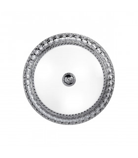 Milady Glass Bowl Semi Flush Ceiling Light 3 Light Chrome-1