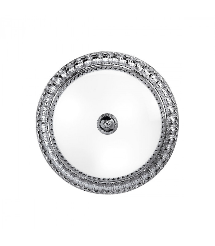 Milady Glass Bowl Semi Flush Ceiling Light 3 Light Chrome-1