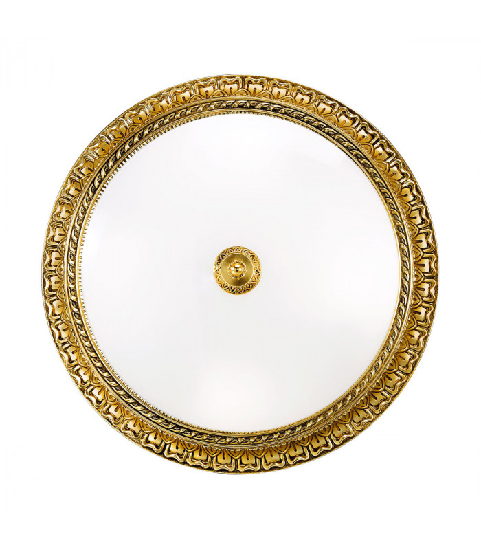 Milady Glass Bowl Semi Flush Ceiling Light 4 Light French Gold-1