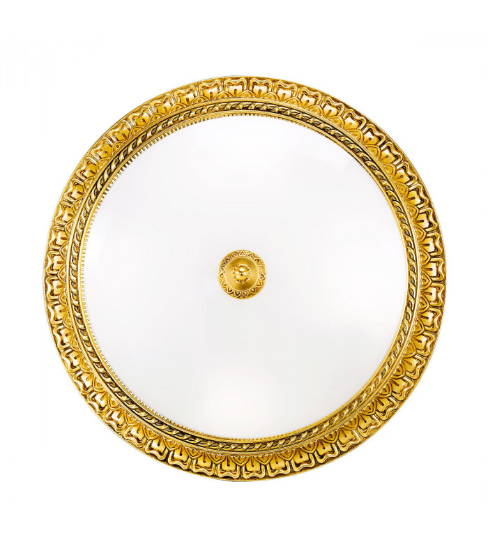 Milady Glass Bowl Semi Flush Ceiling Light 4 Light 24 Carat Gold-1