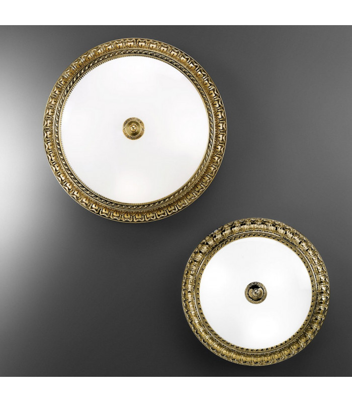 Milady Glass Bowl Semi Flush Ceiling Light 4 Light Antique Brass-2