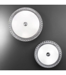 Milady Glass Bowl Semi Flush Ceiling Light 4 Light Chrome-2