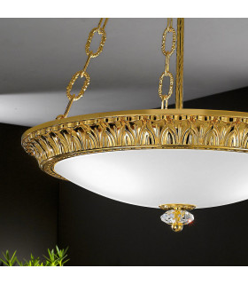 Milady Glass Cylindrical Pendant Ceiling Light 3 Light French Gold-2