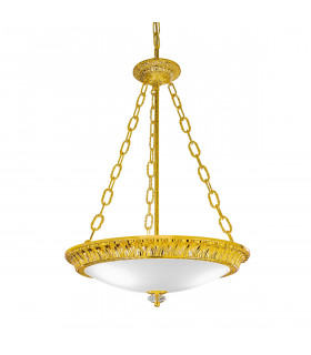 Milady Glass Cylindrical Pendant Ceiling Light 3 Light 24 Carat Gold-1