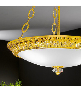 Milady Glass Cylindrical Pendant Ceiling Light 3 Light 24 Carat Gold-2