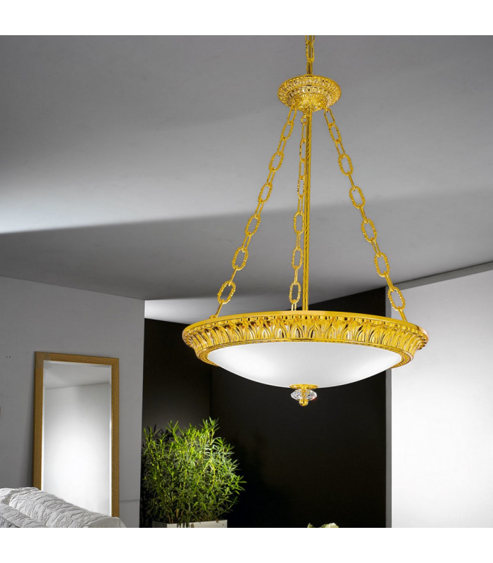 Milady Glass Cylindrical Pendant Ceiling Light 3 Light 24 Carat Gold-3