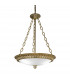 Milady Glass Cylindrical Pendant Ceiling Light 3 Light Antique Brass-1