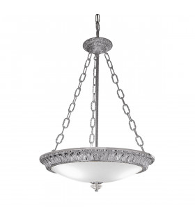 Milady Glass Cylindrical Pendant Ceiling Light 3 Light Chrome-1