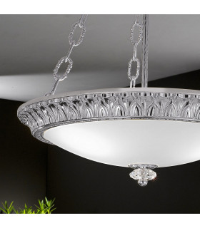 Milady Glass Cylindrical Pendant Ceiling Light 3 Light Chrome-2