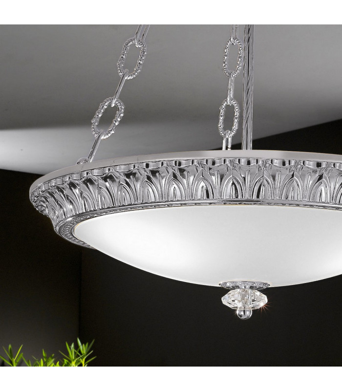 Milady Glass Cylindrical Pendant Ceiling Light 3 Light Chrome-2