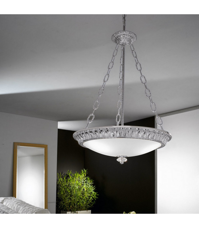Milady Glass Cylindrical Pendant Ceiling Light 3 Light Chrome-3